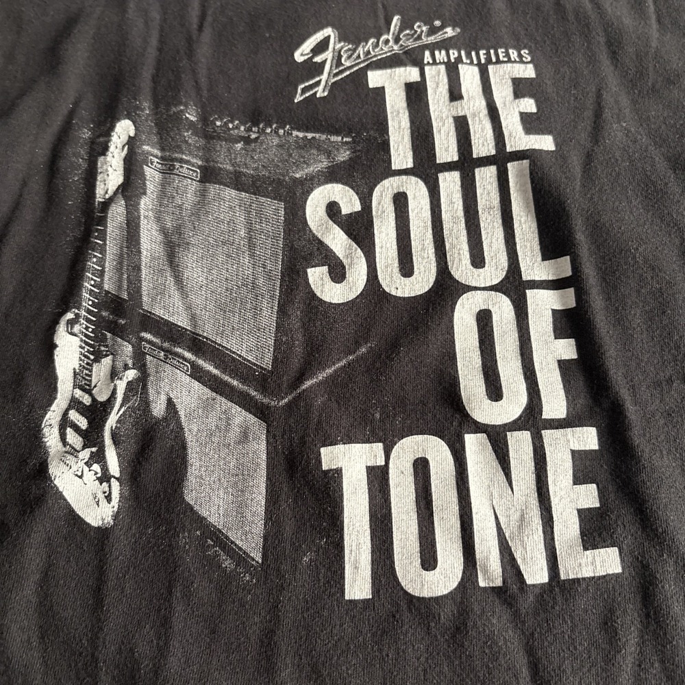 Fender Delta Men's Vintage T Shirt Pro Weight Tag Sz Medium Guitar‎ Spellout 90s